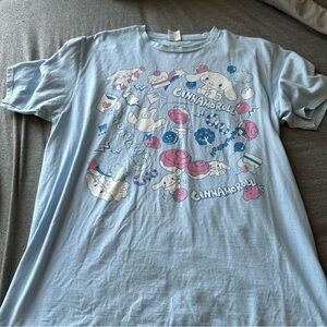HELLO KITTY CINNAMOROLL BLUE TEE